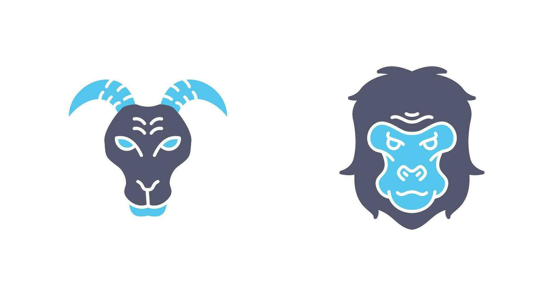 Goat and Gorilla Icon vector