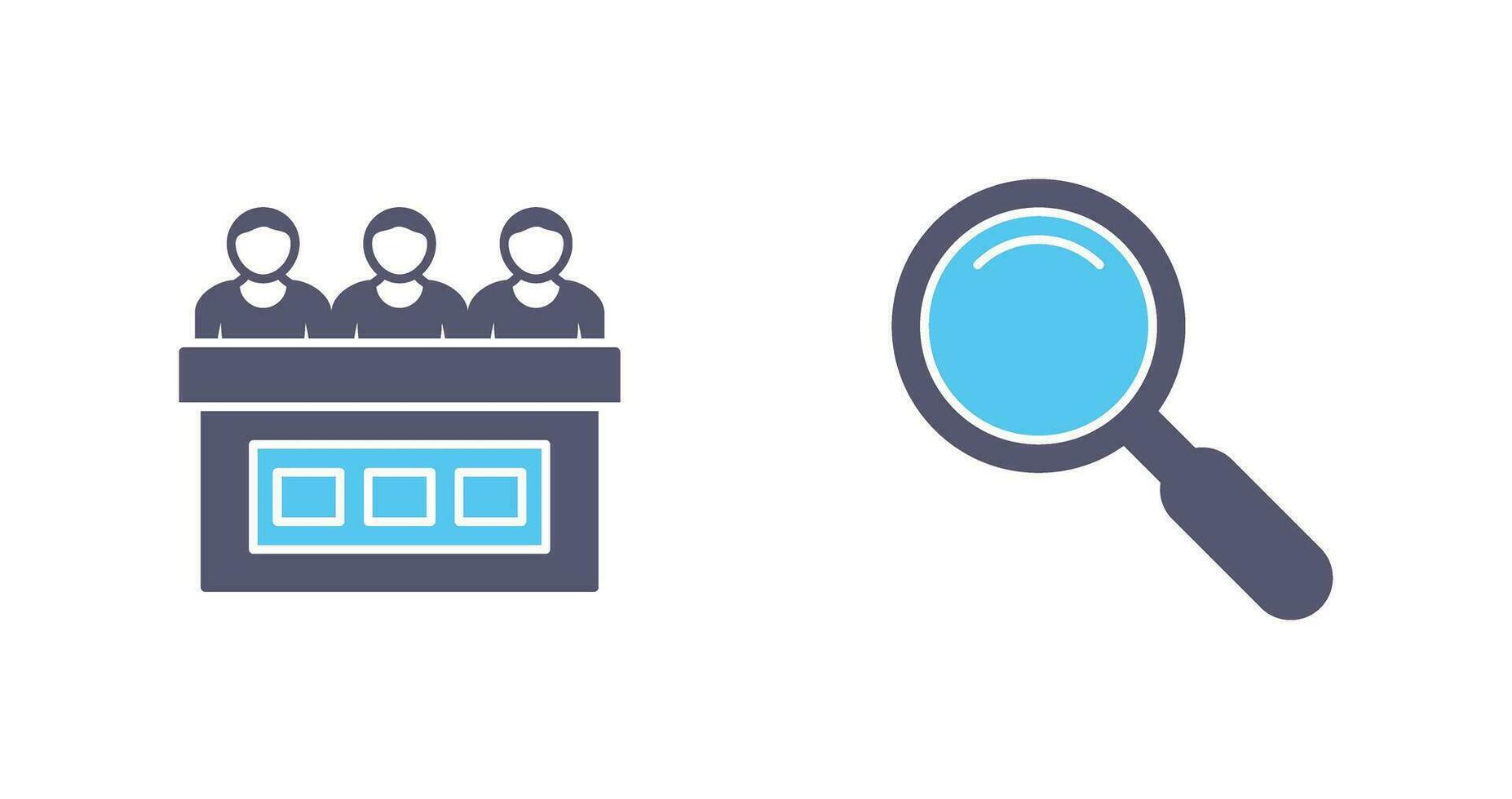 Jury and Magnifiying Icon vector