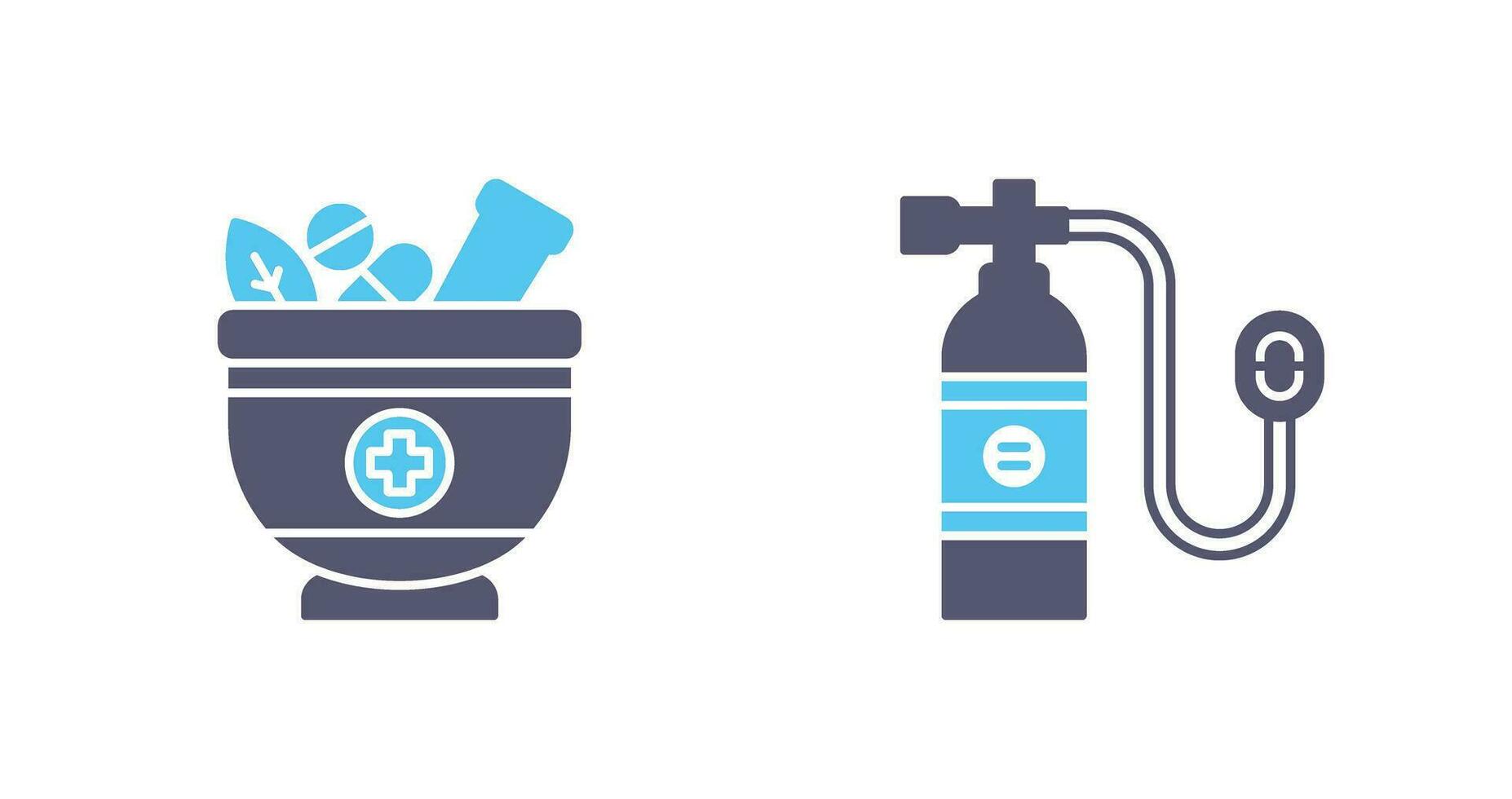 Herb and Oxygen Tank Icon vector