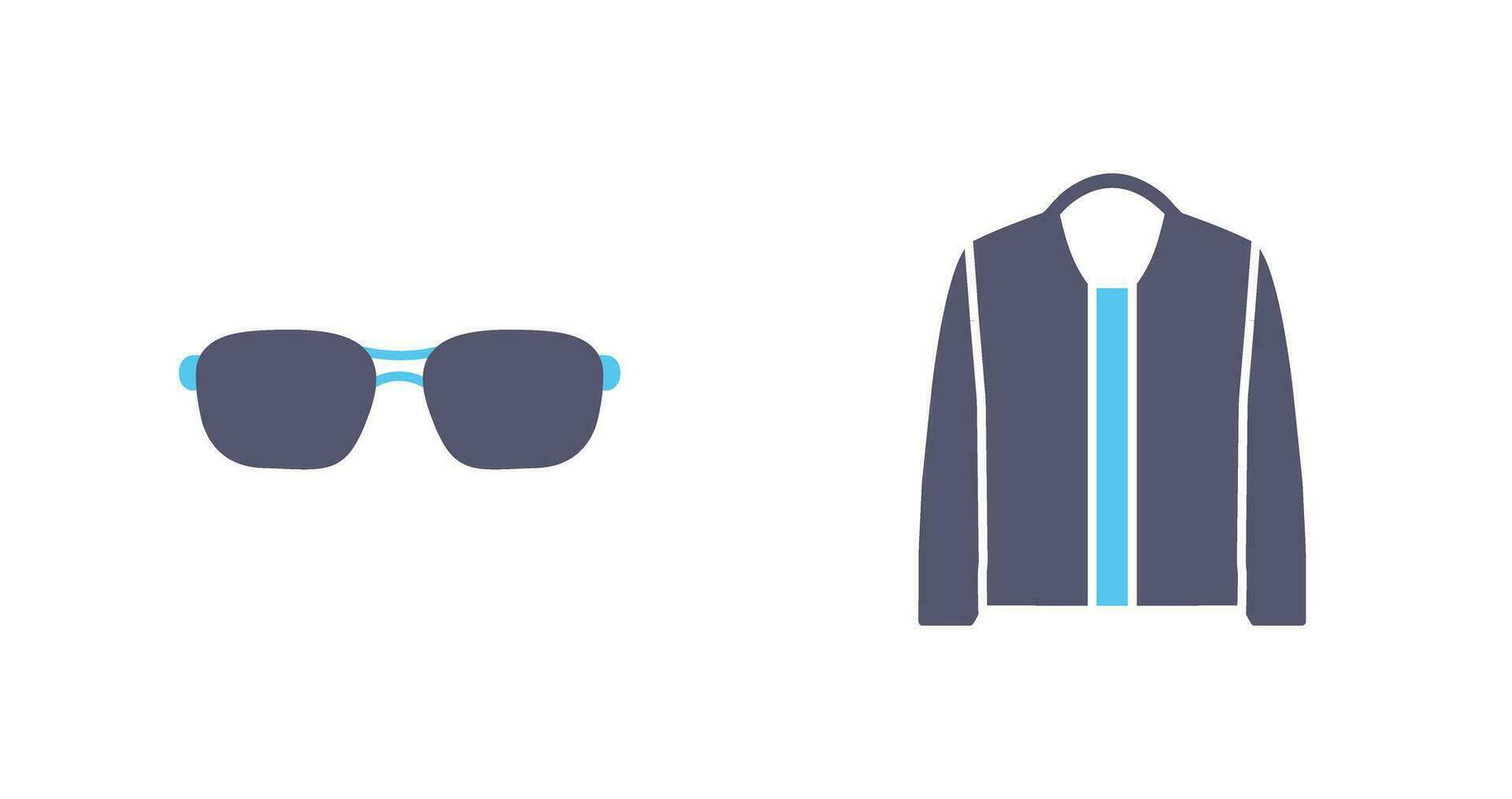 lentes y chaqueta icono vector