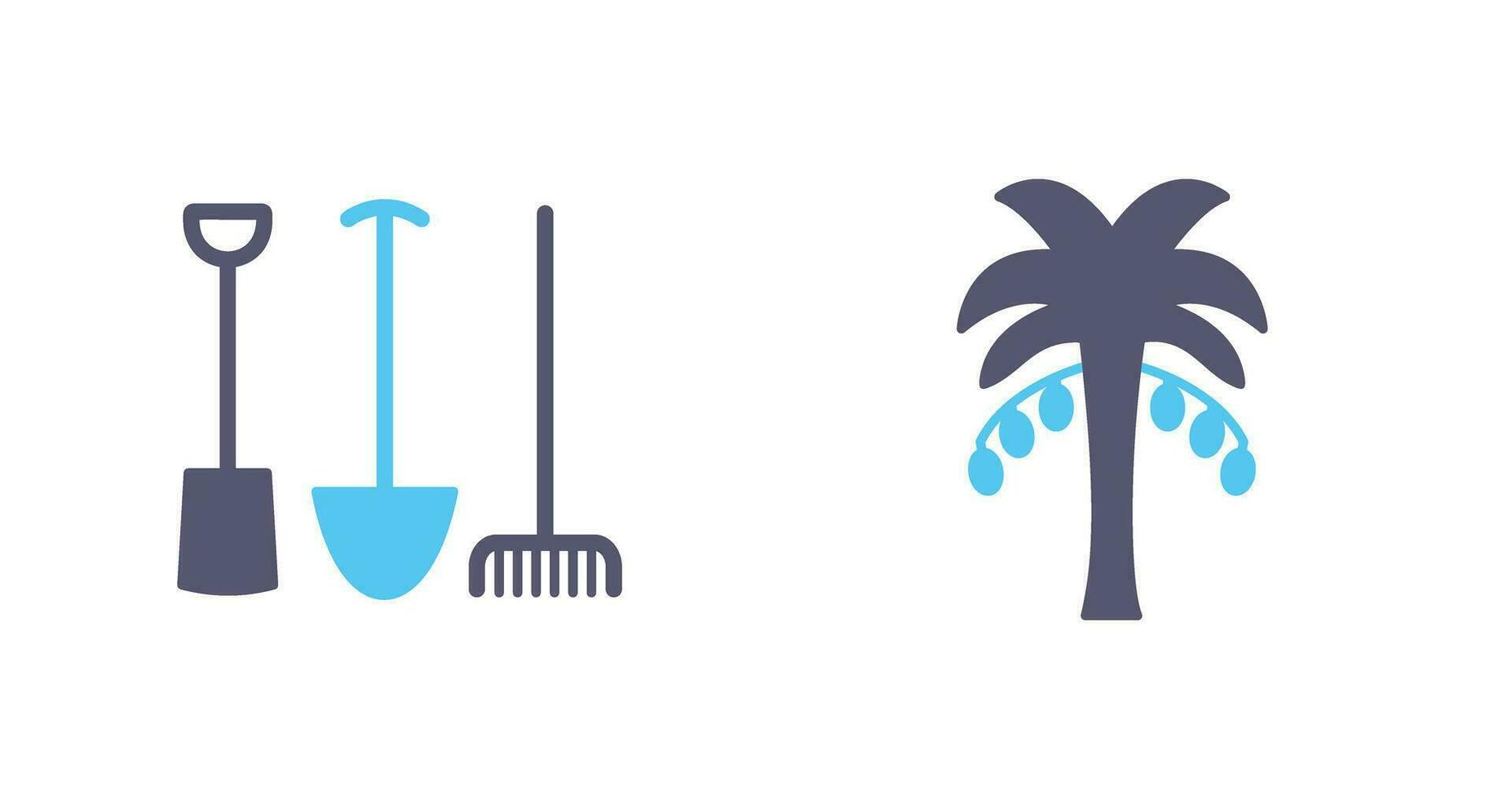 Gardening Tools and Palm tree Icon vector