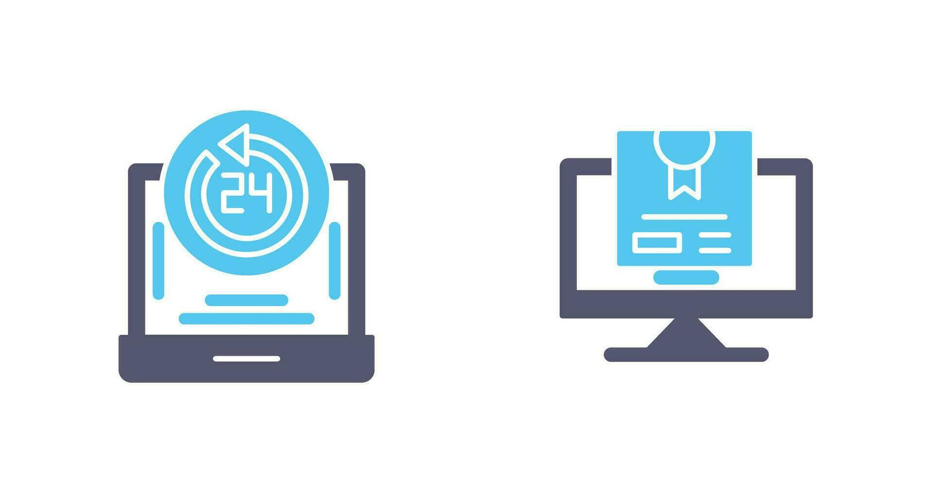 24h Support and New Lable Icon vector