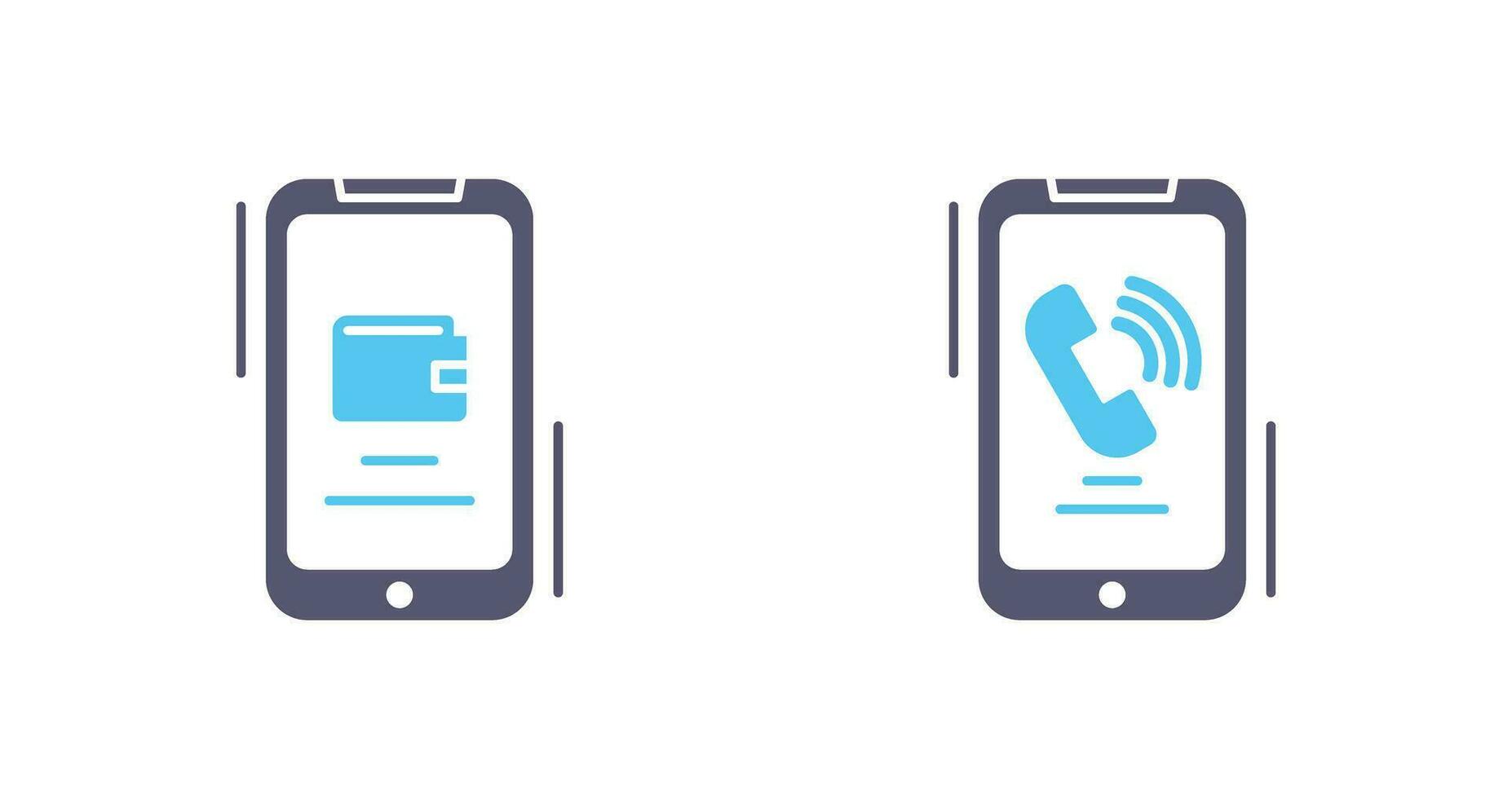 E wallet and Incoming Call Icon vector