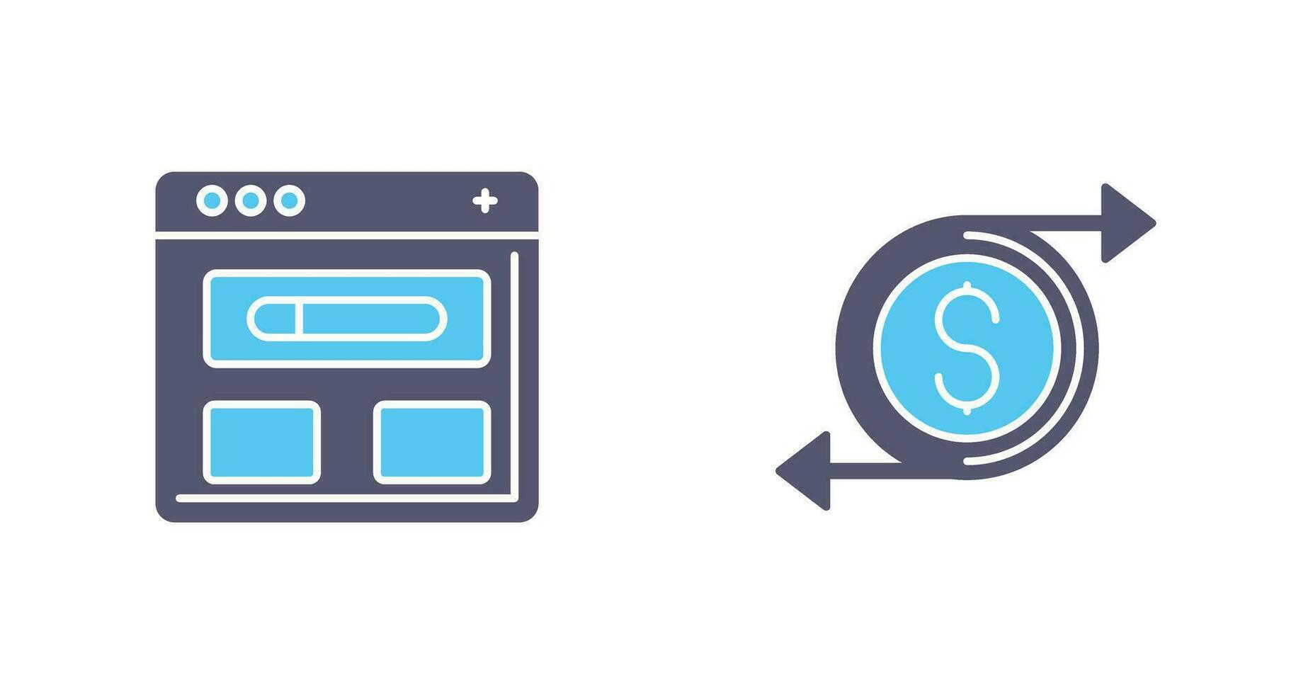Brwoser and Money Icon vector