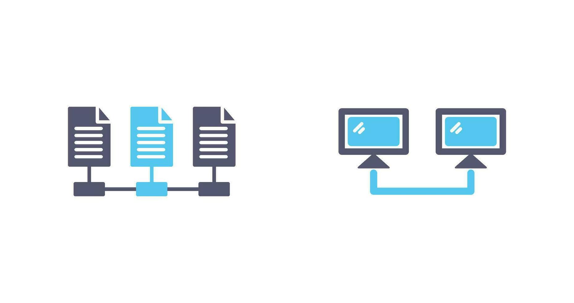 Connectesd Systems and Network Files Icon vector