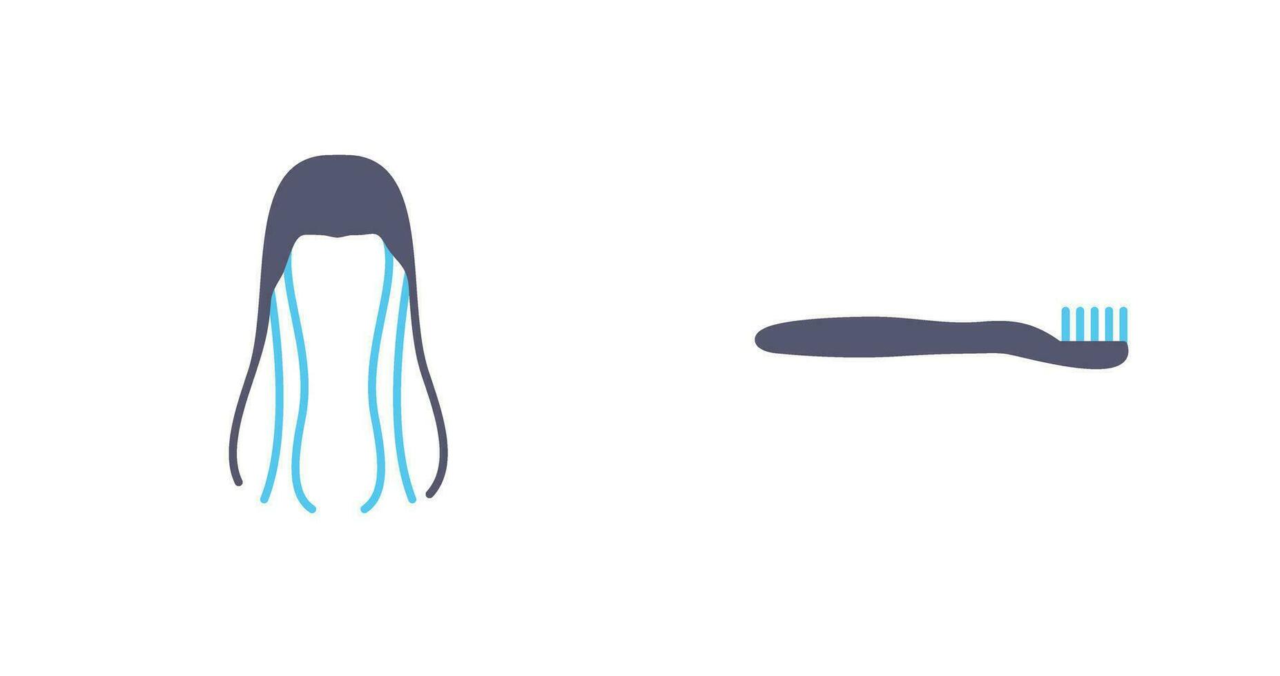 Toothbrush and Hair Icon vector