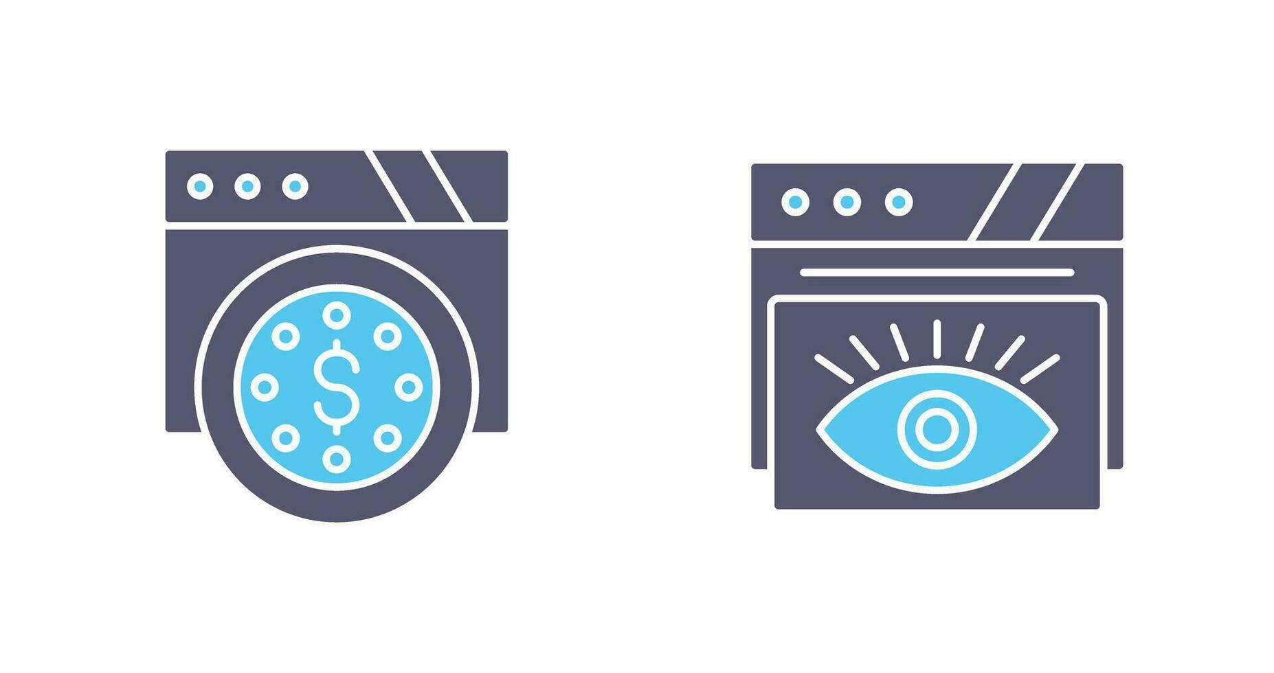 Dollar Coin and Eye Icon vector