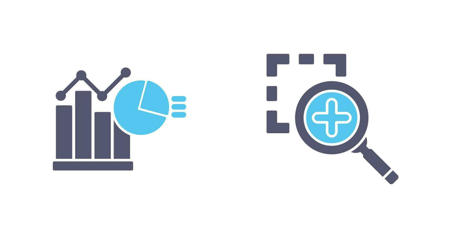 Bar Chat and Zoom In Icon vector
