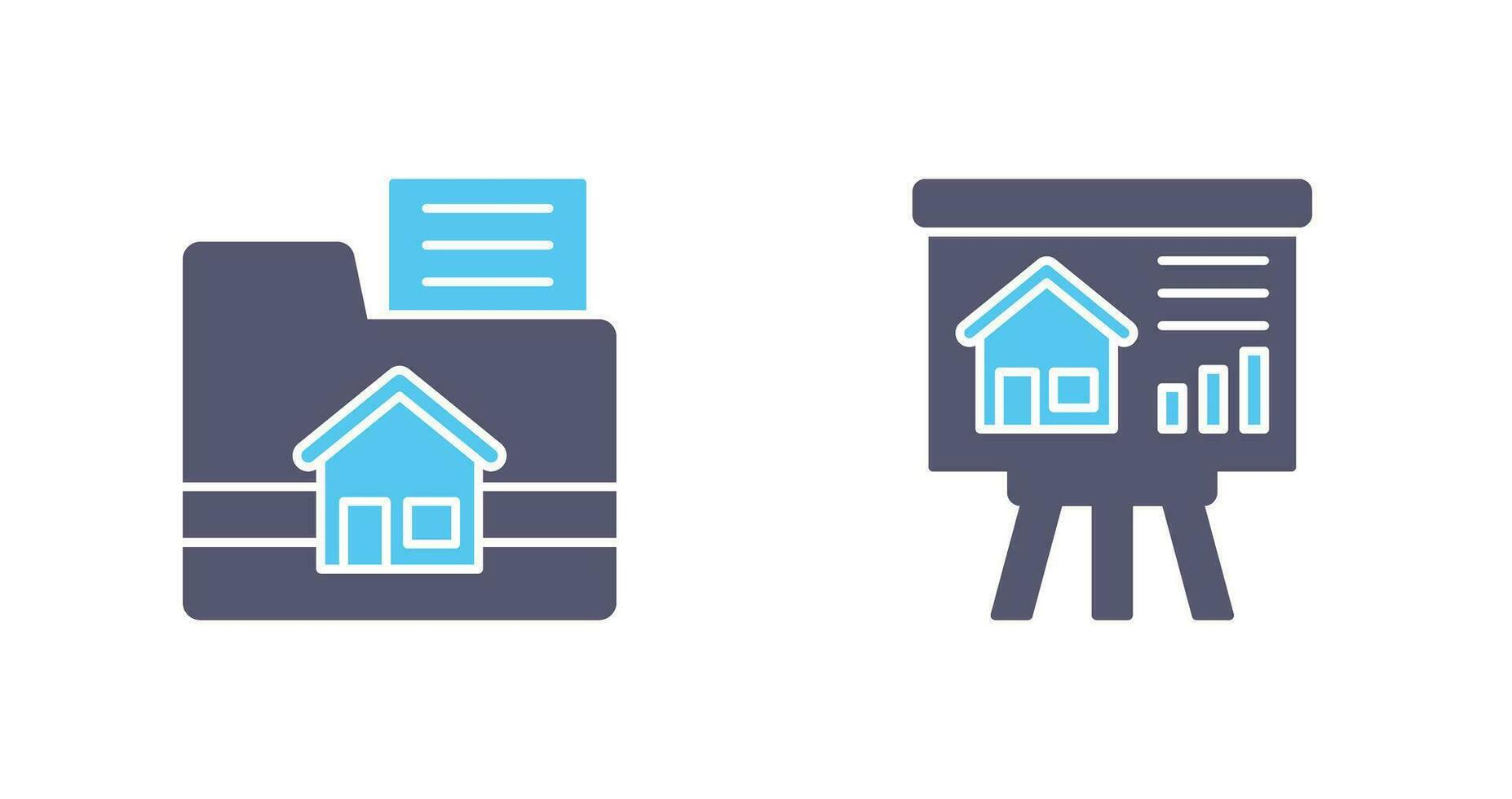 Folder and Presentation Icon vector