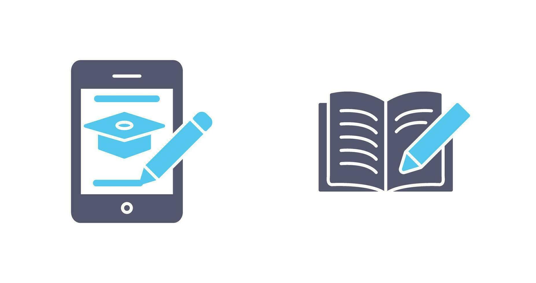 Online Course and Write Icon vector