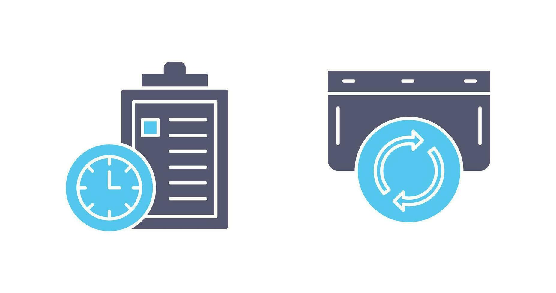 Time Management and Refresh Icon vector