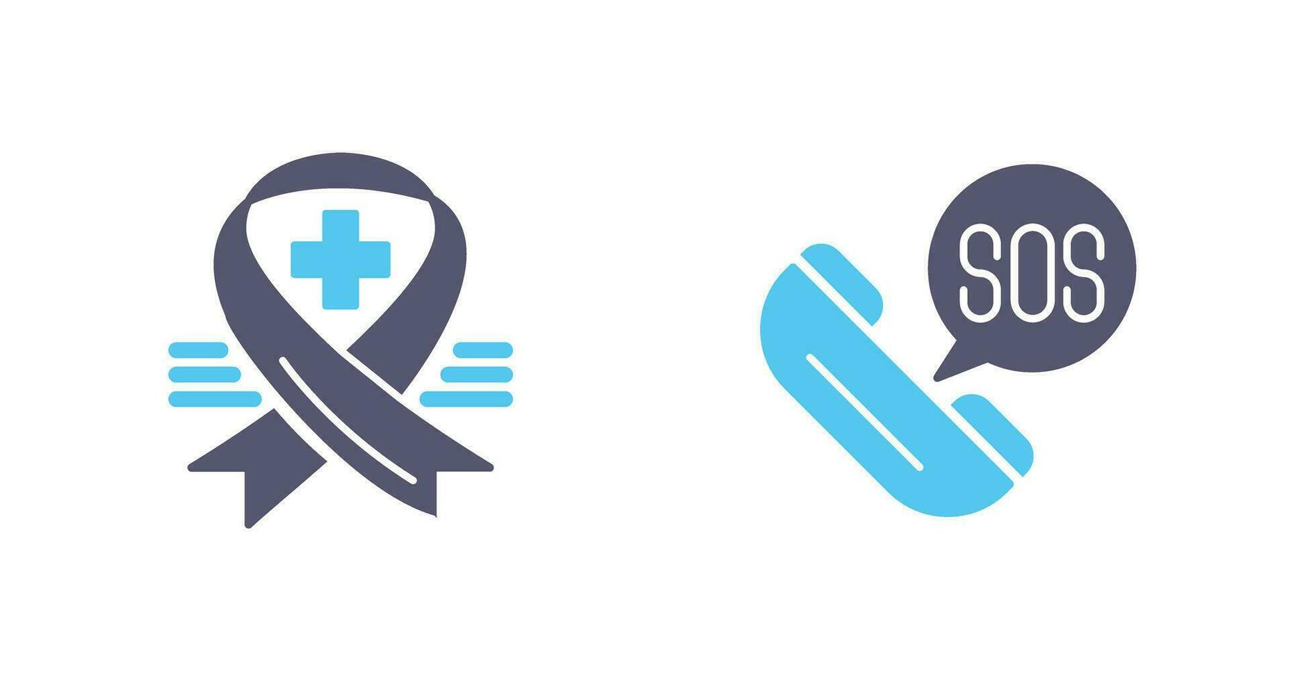 Ribbon and Sos Icon vector