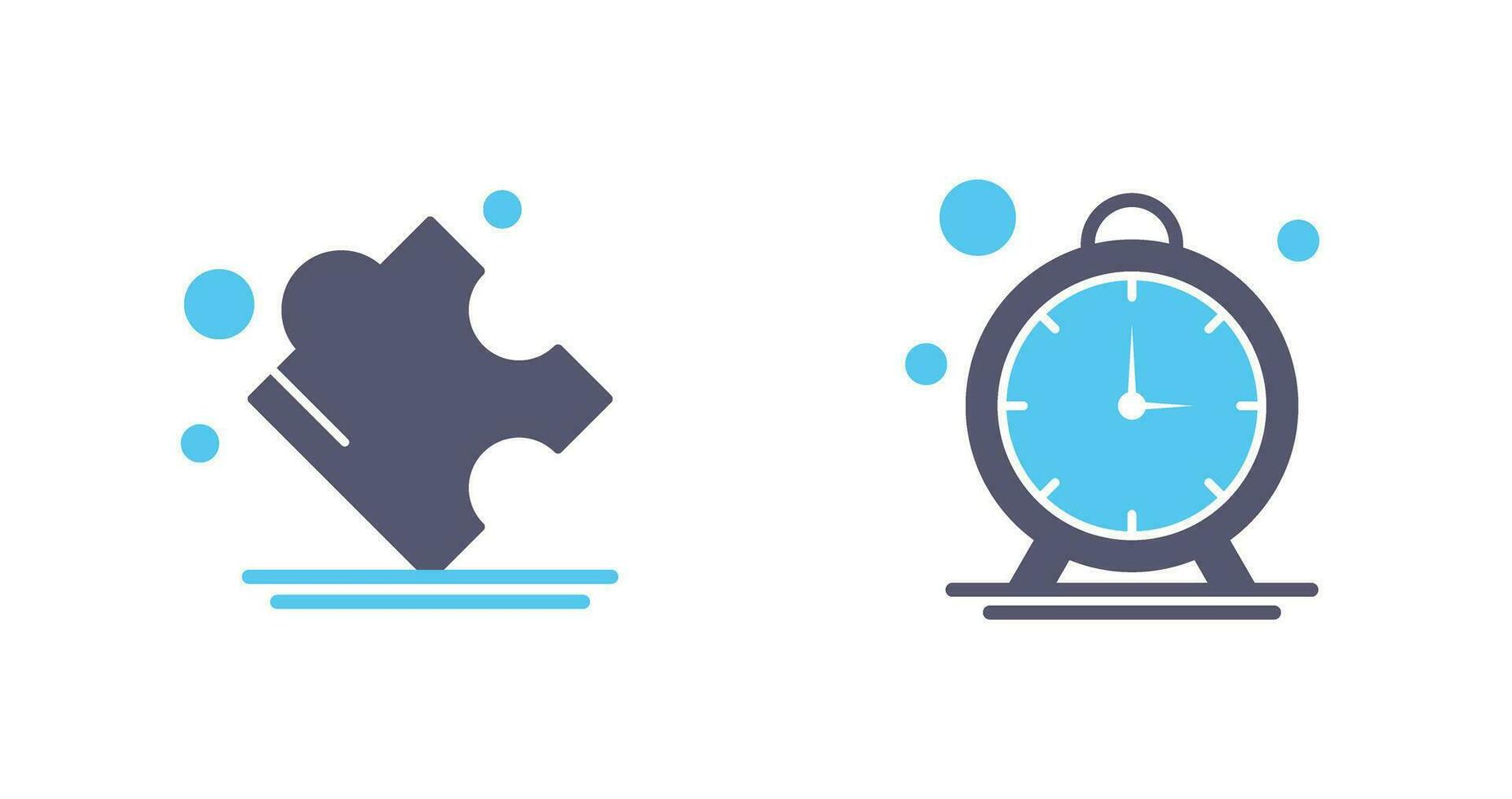 Puzzle and Stop Watch Icon vector