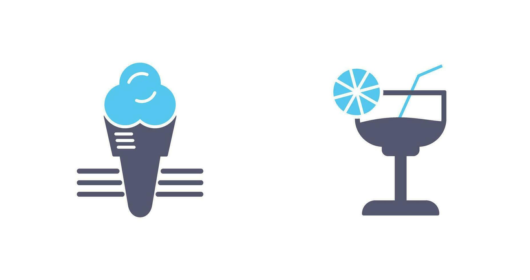 Ice Cream and Cocktail Icon vector