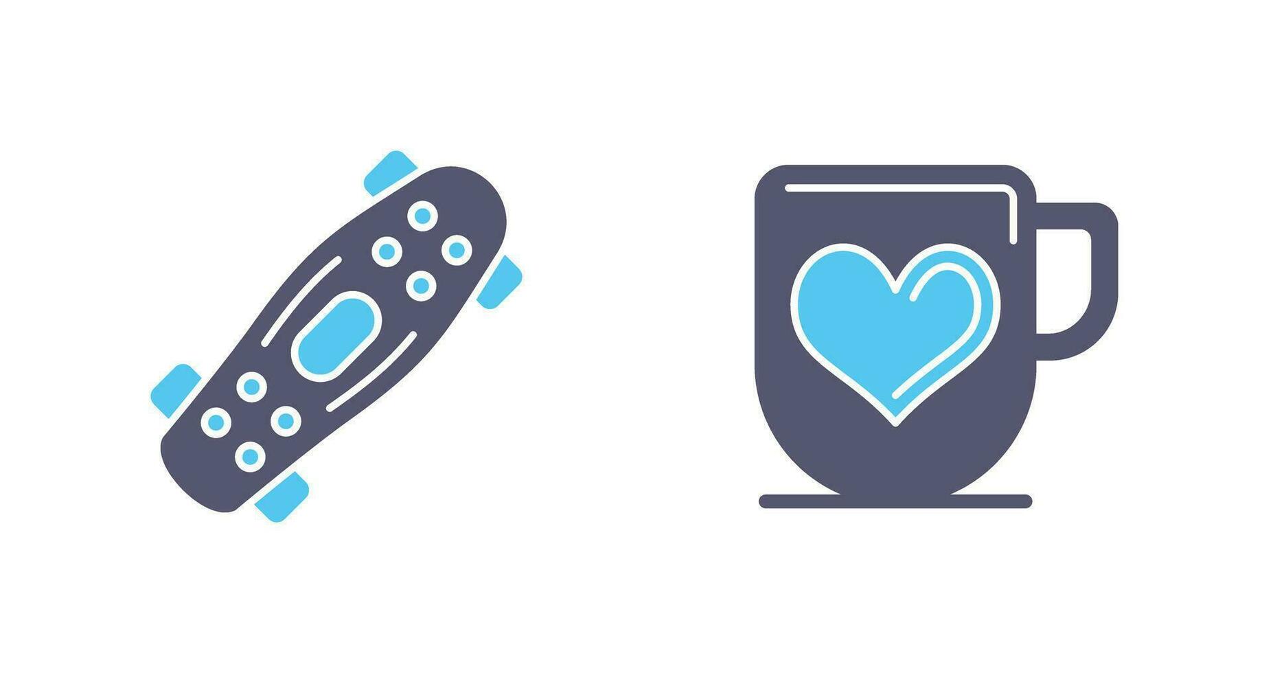Skateboard and Mug Icon vector