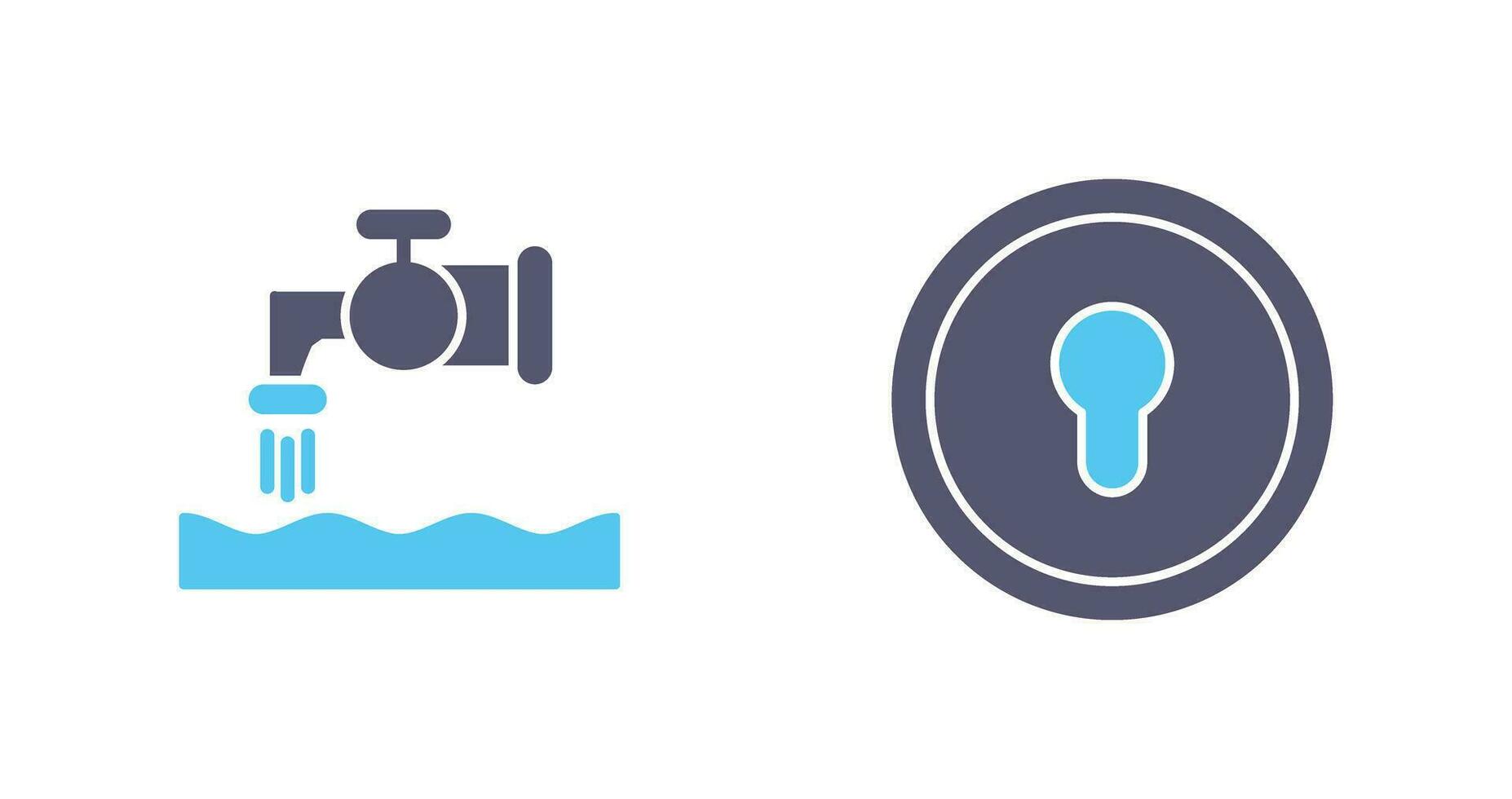 Water House and Key Hole Icon vector