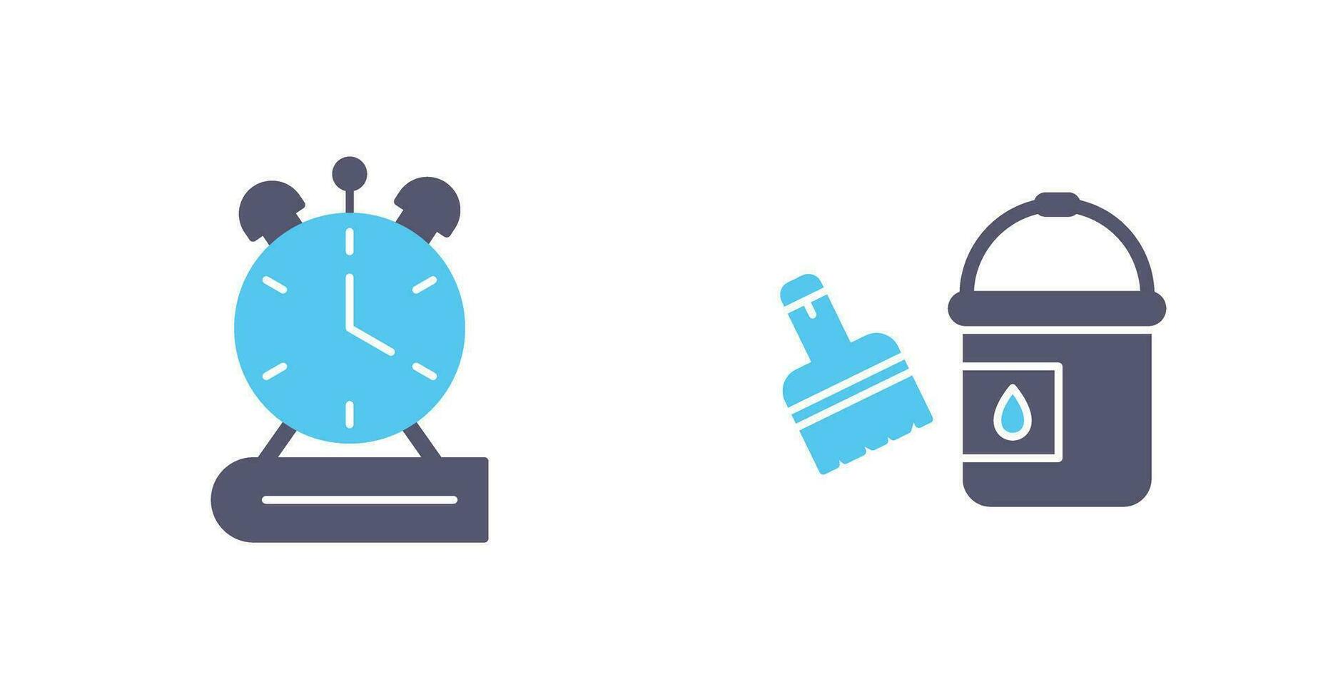 Paint Brush and Alarm Clock Icon vector