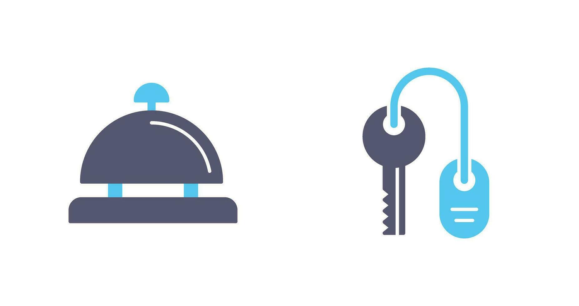 Room key and Desk Bell Icon vector