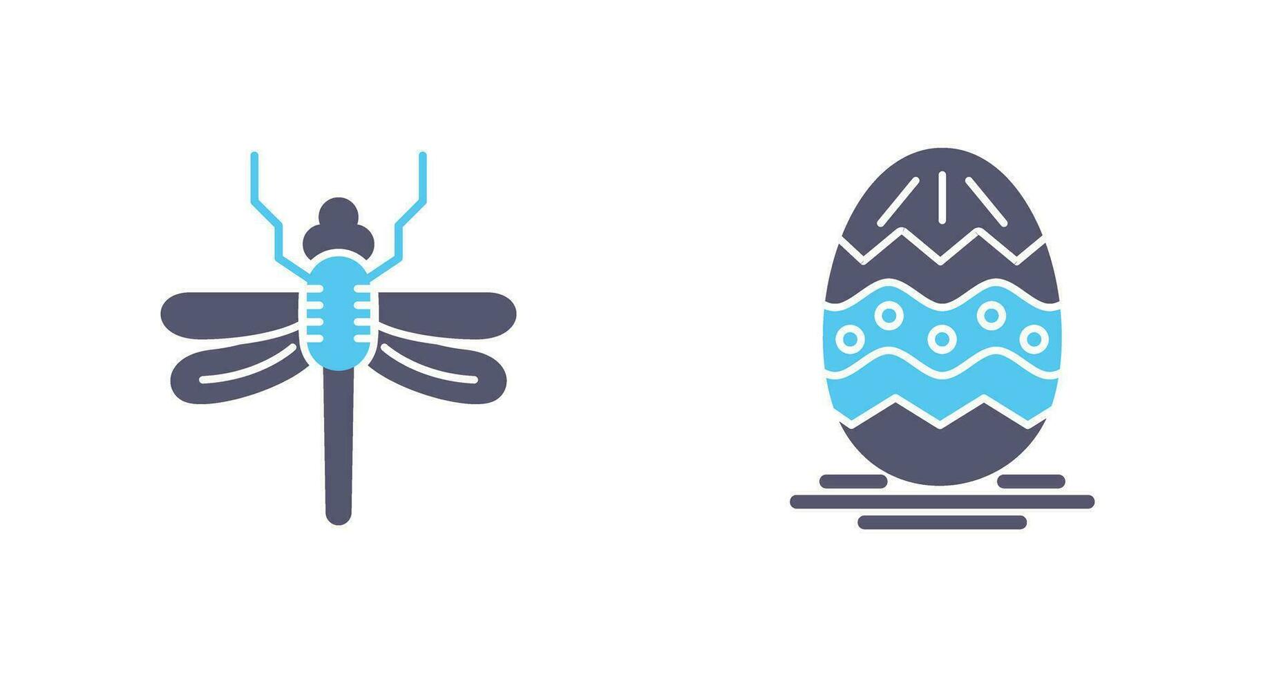 Dragonfly and Easter  Icon vector