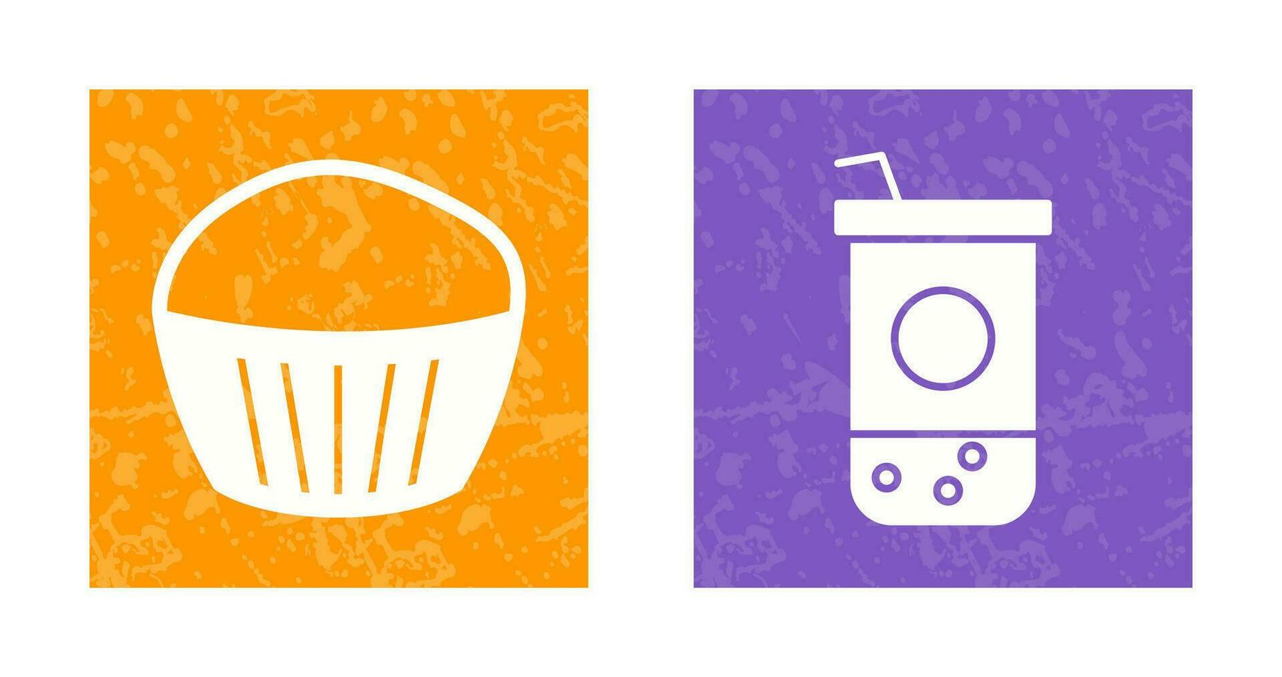 Chocolate Muffin and Chocolate Shake  Icon vector