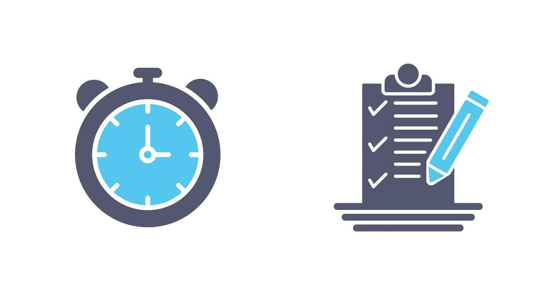 Stopwatch and Check List Icon vector