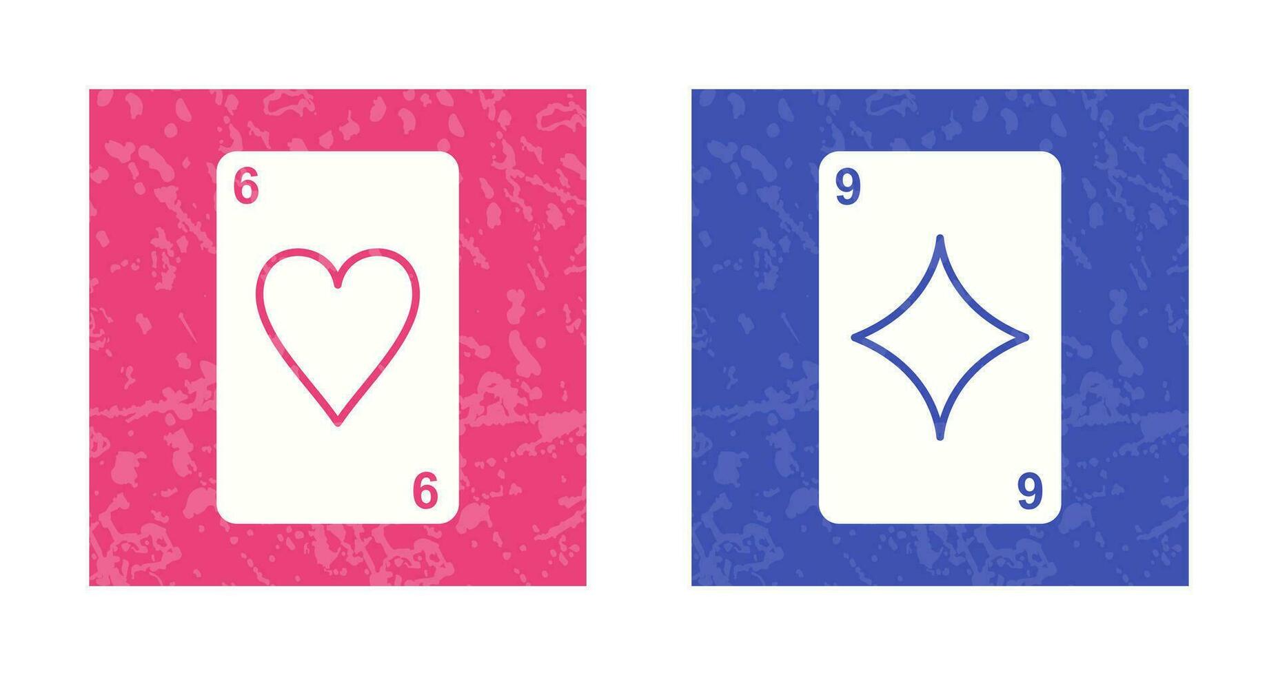 heart cards and diamonds card Icon vector