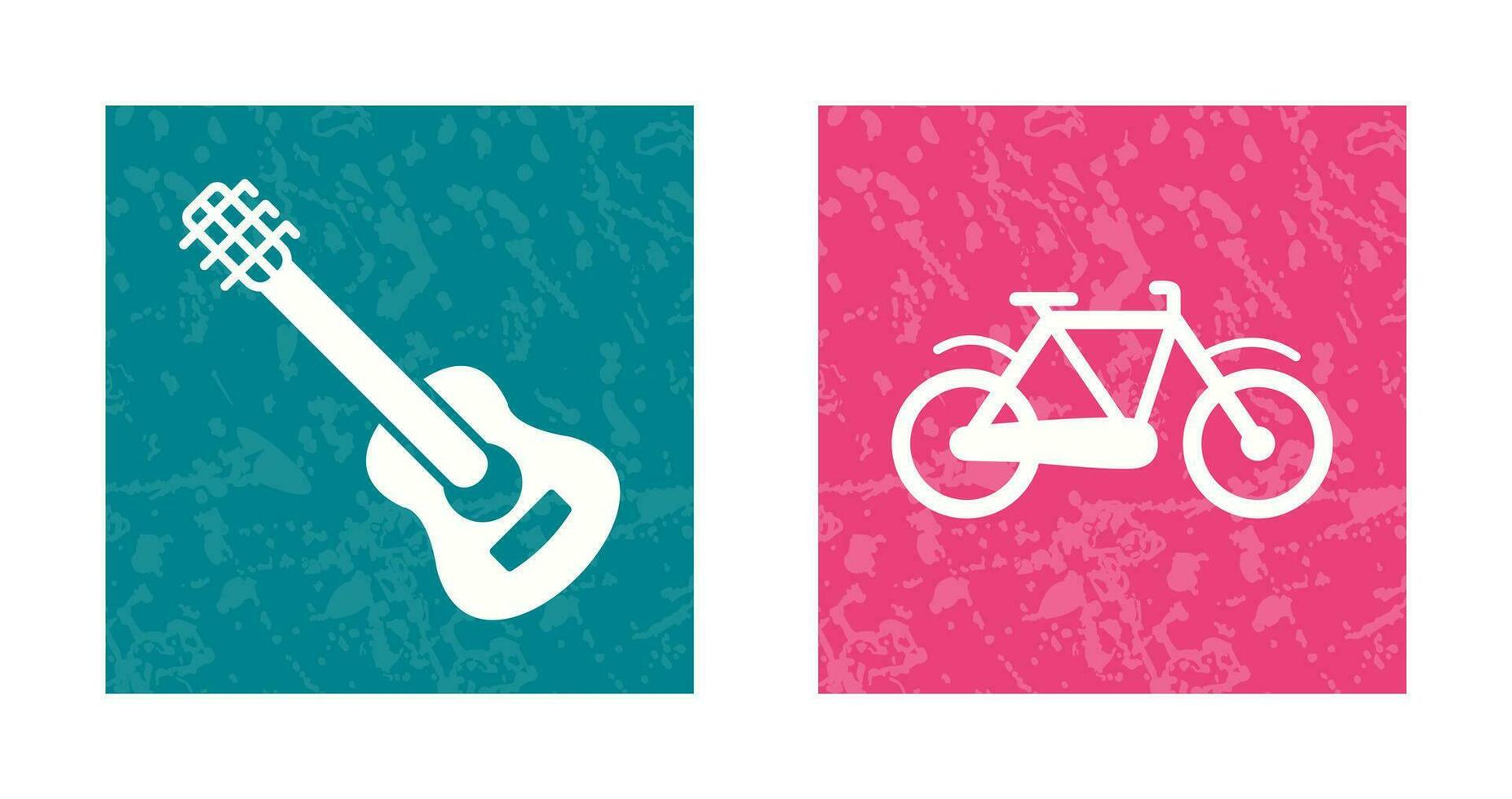 guitarra y bicicleta icono vector