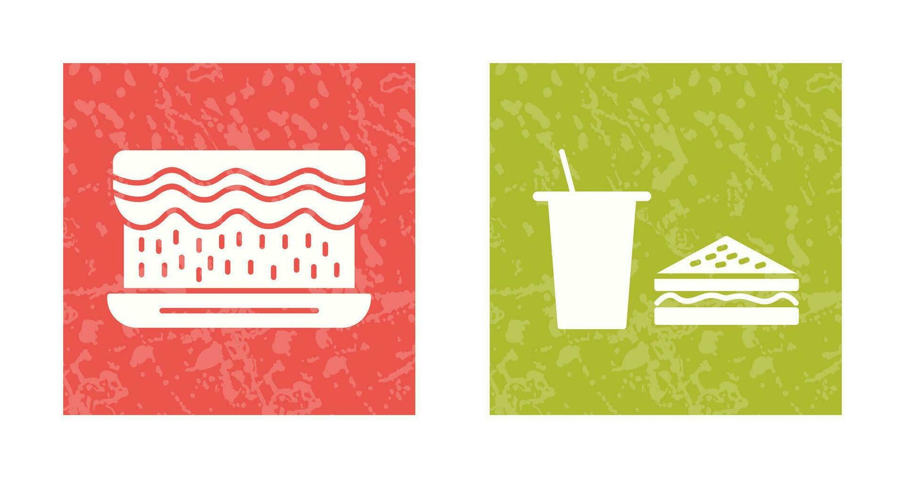 cream cake and lunch bistro Icon vector