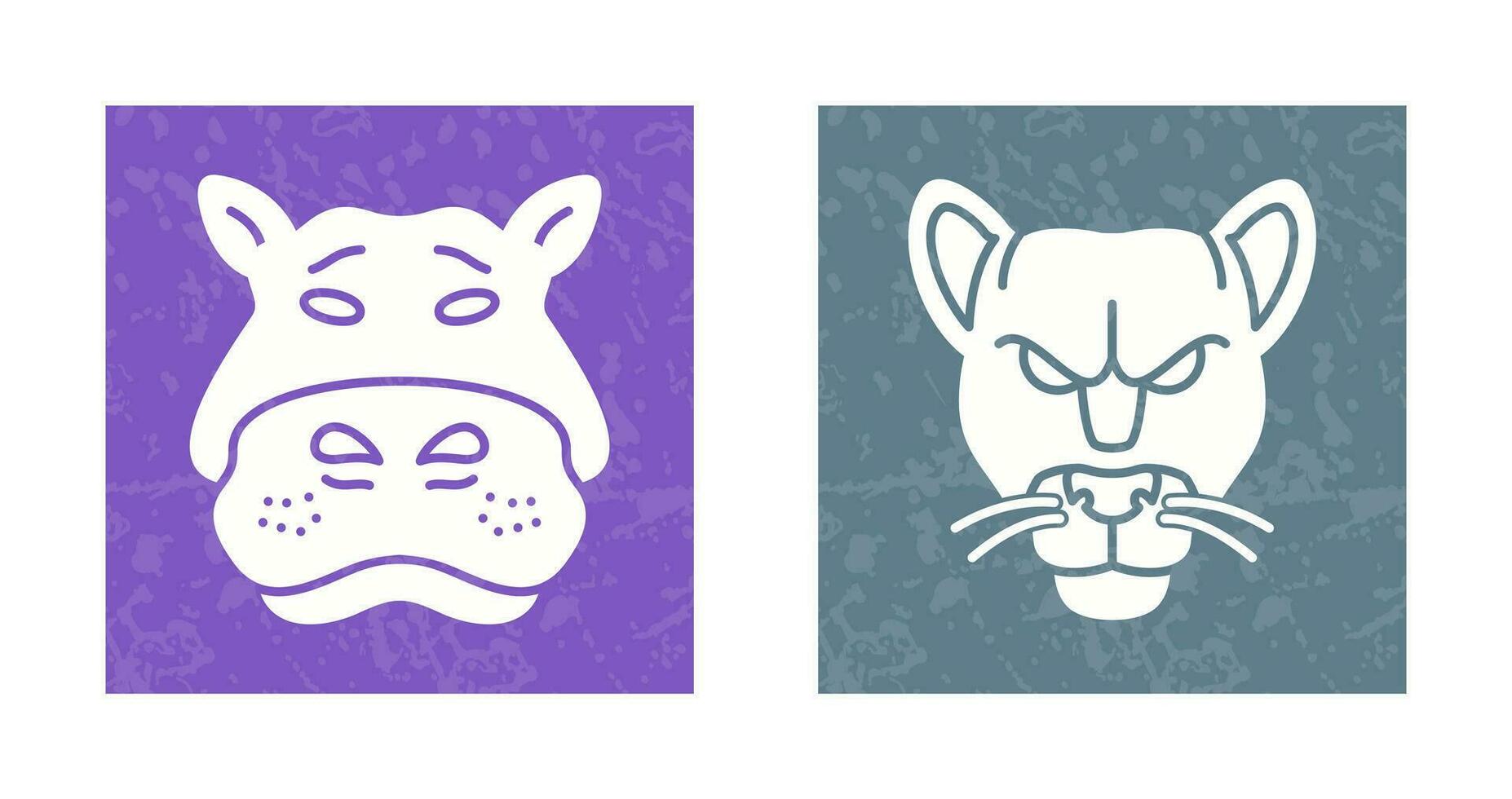 Panther an d Hippo Icon vector