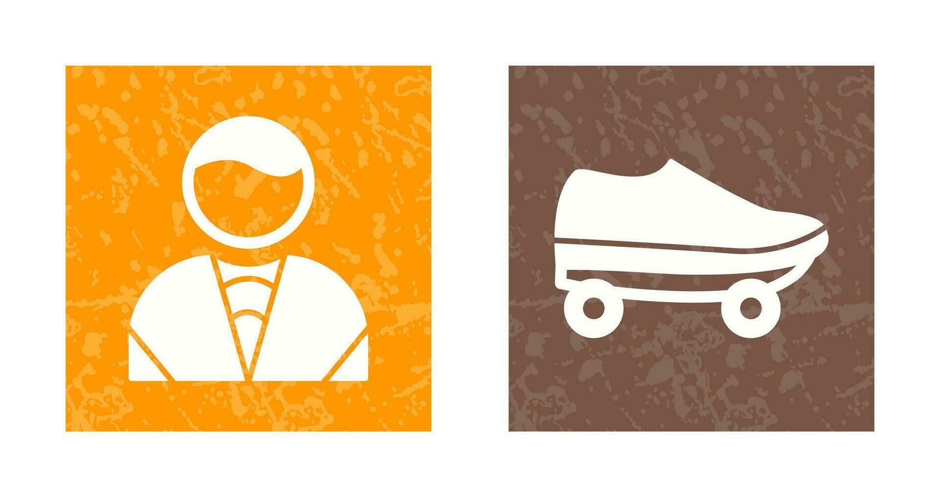 hombre y patines icono vector