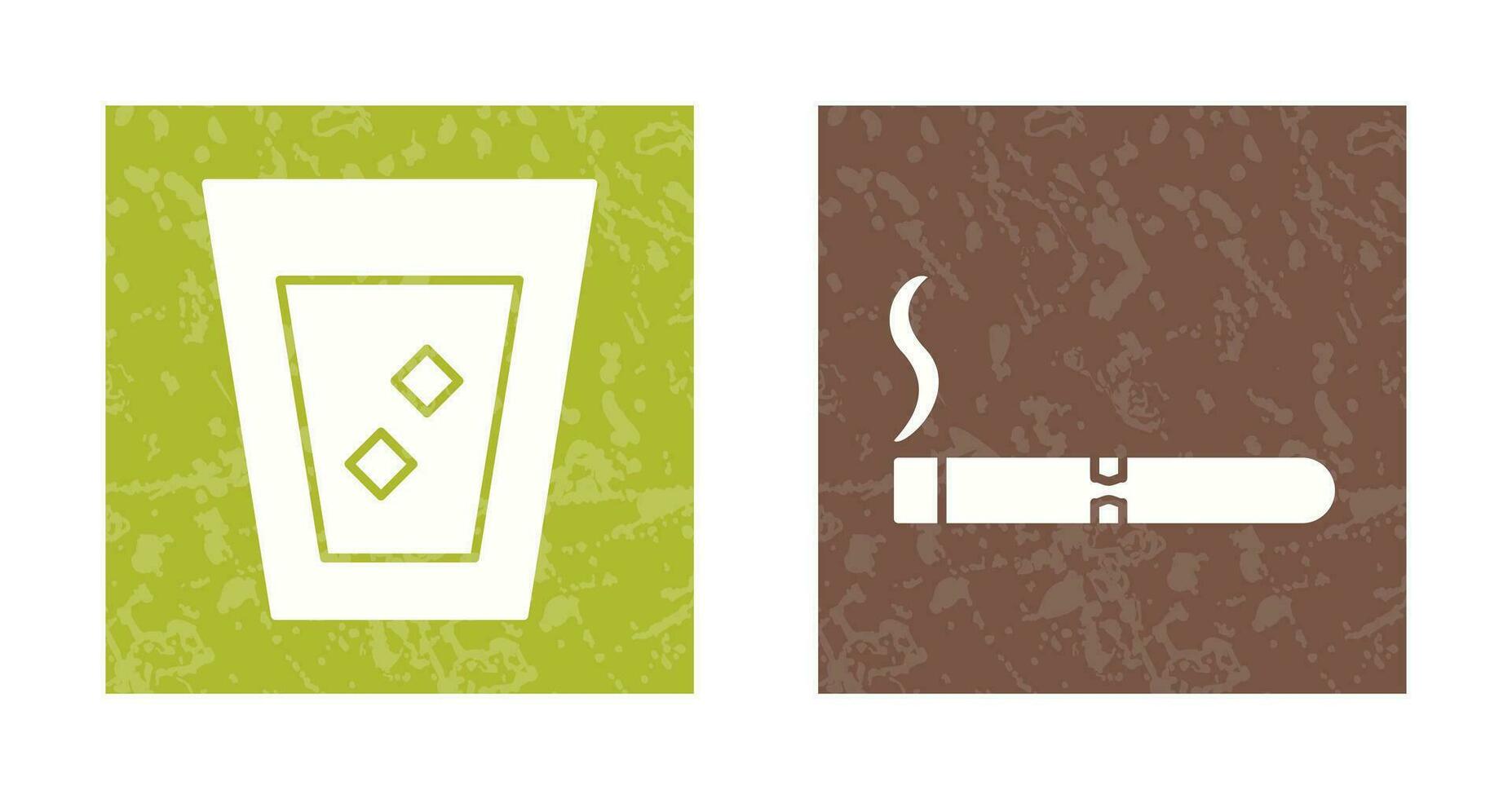 lit cigar and white russian drink  Icon vector