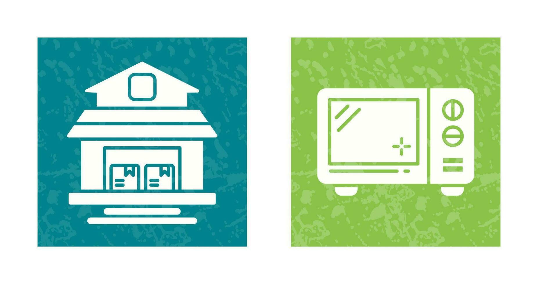 Warehouse and Microwave Icon vector