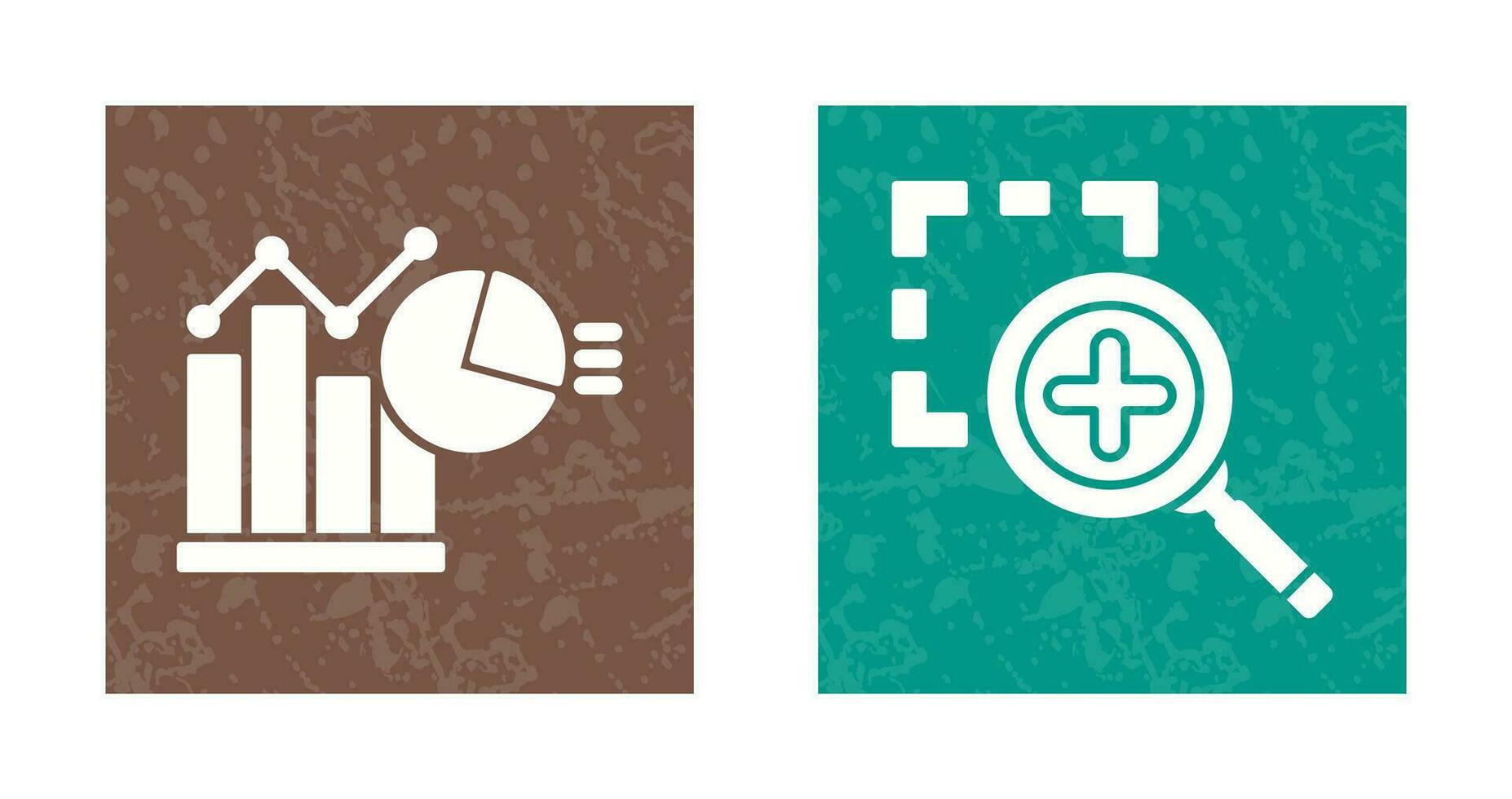 Bar Chat and Zoom In Icon vector