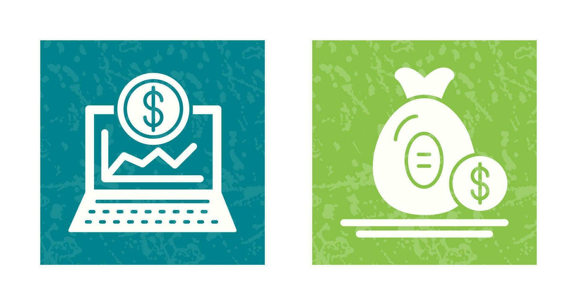 Laptop and Money Bag Icon vector
