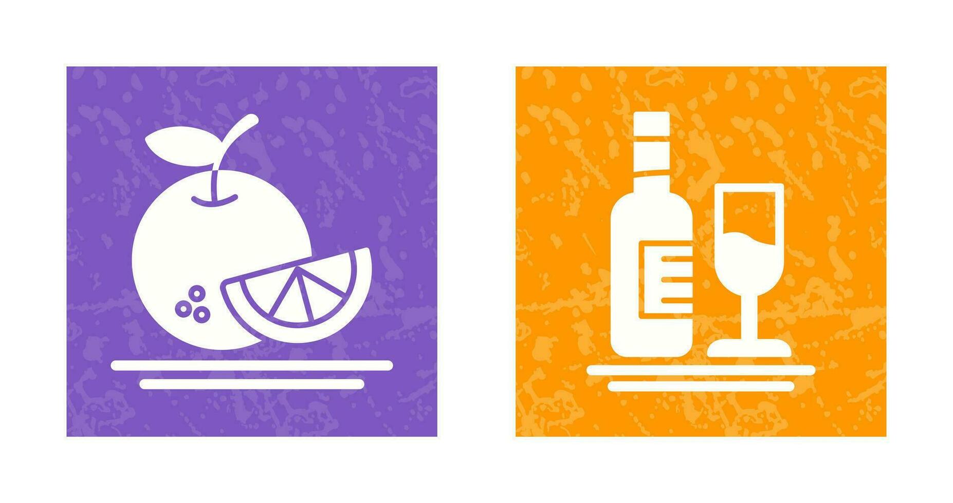 naranja y blanco vino icono vector