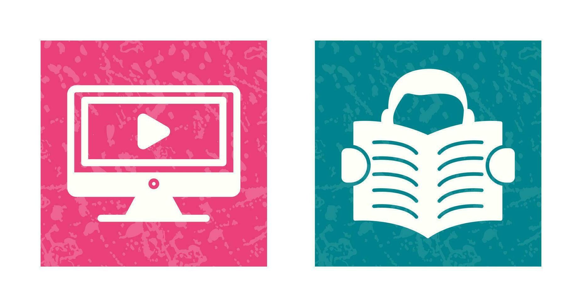 Video Lesson and Reading Icon vector