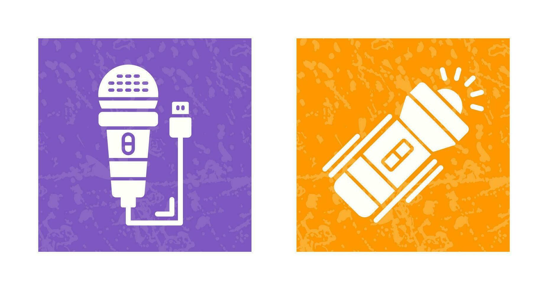 Microphone and Flashlight Icon vector