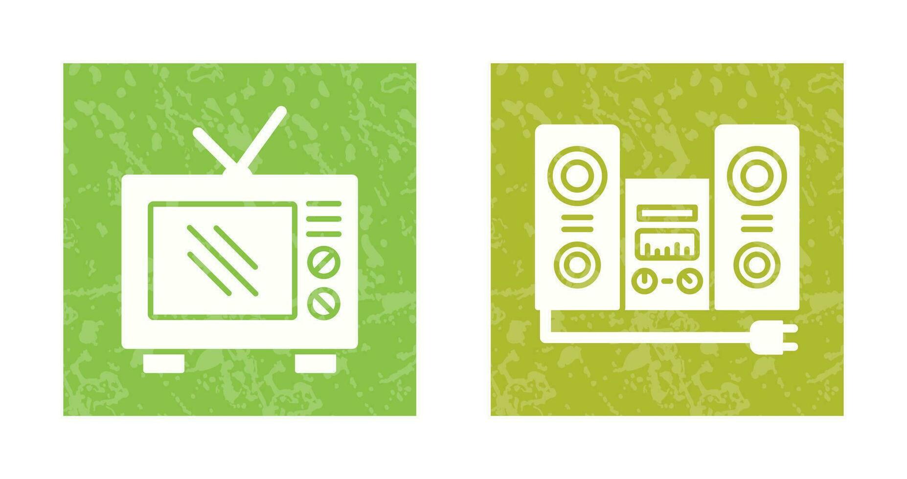 Old TV and Stereo Icon vector