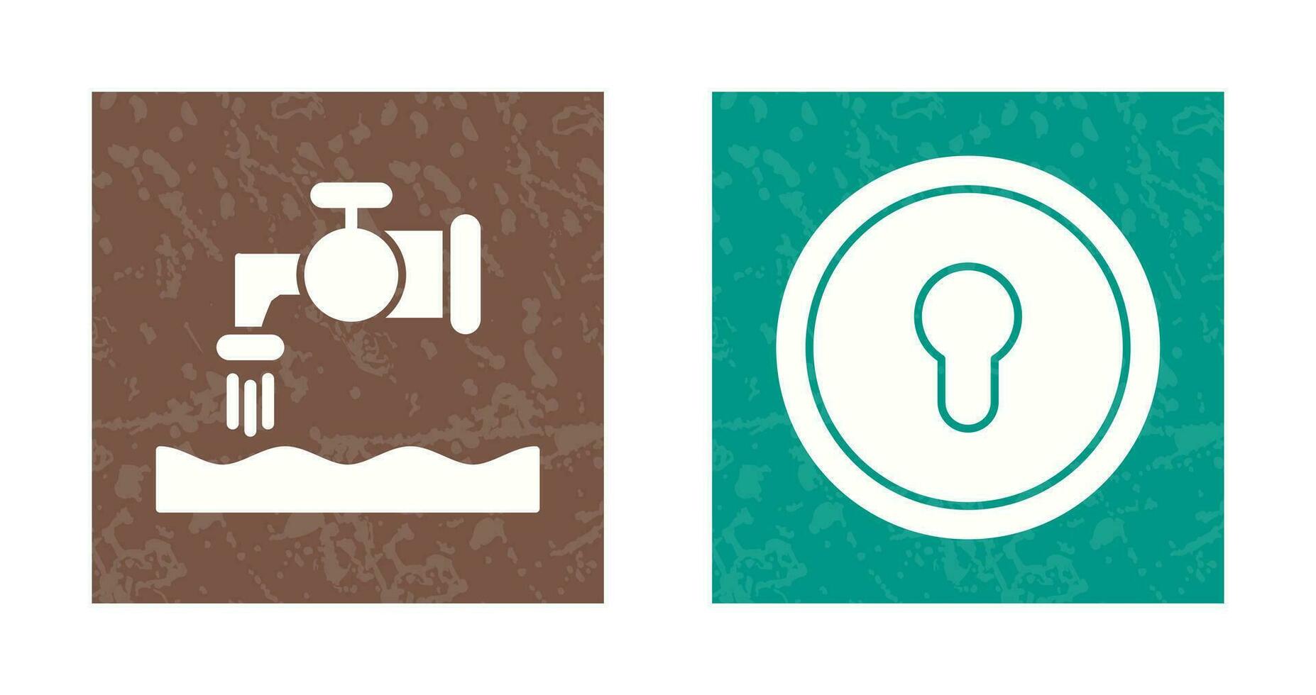 agua casa y llave agujero icono vector