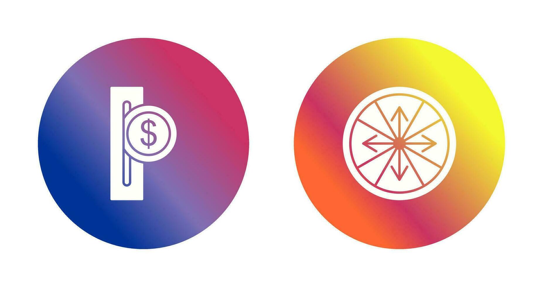 slot for coins and roulette With arrows  Icon vector