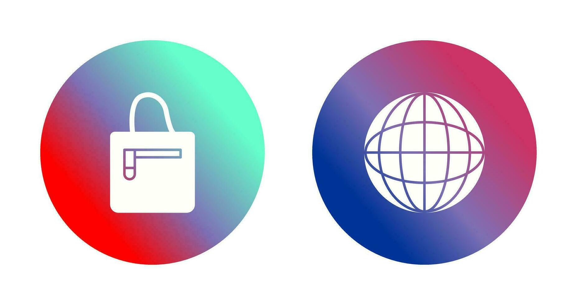 handbag and globe  Icon vector