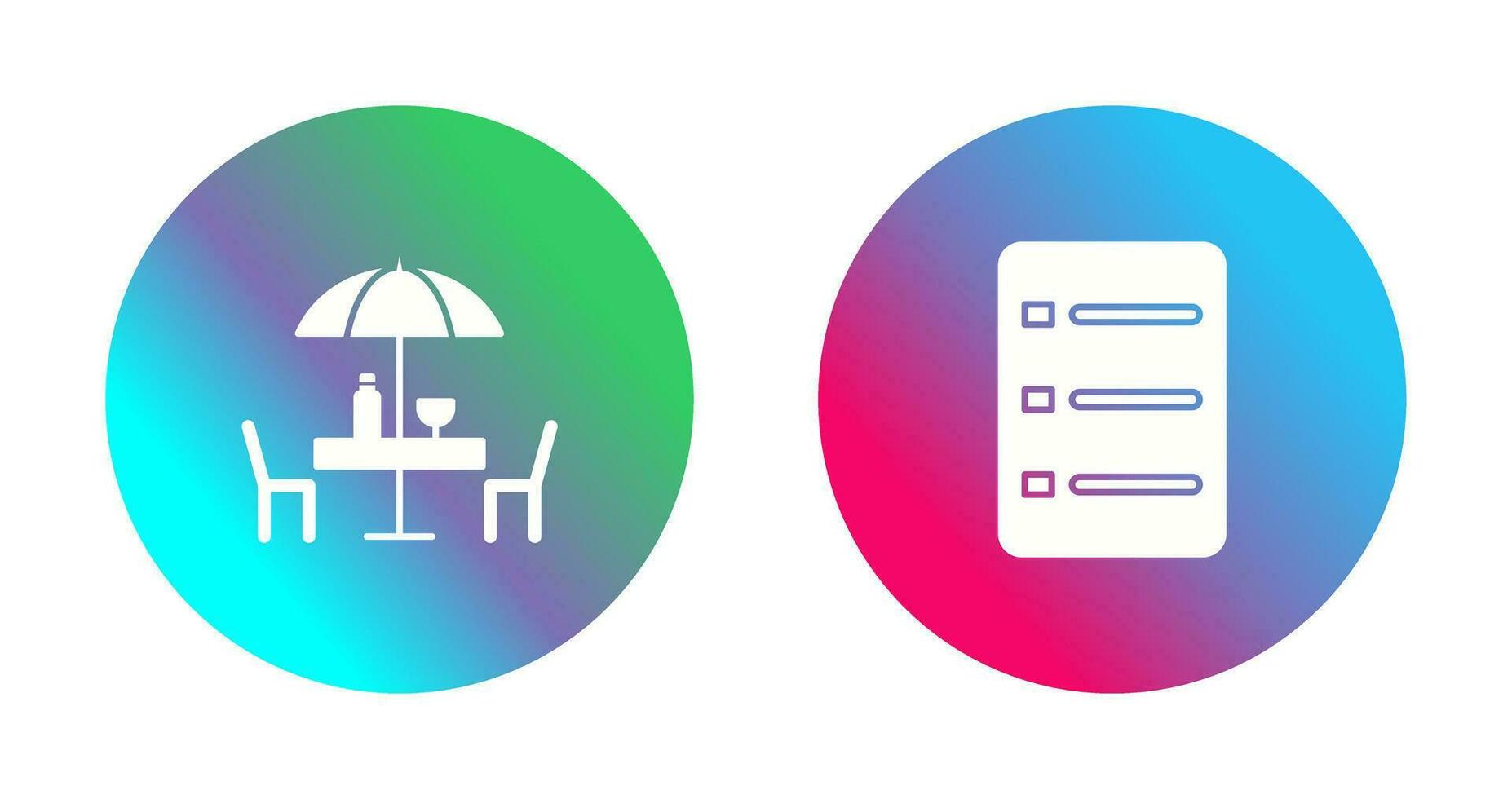 cafe table and menu Icon vector