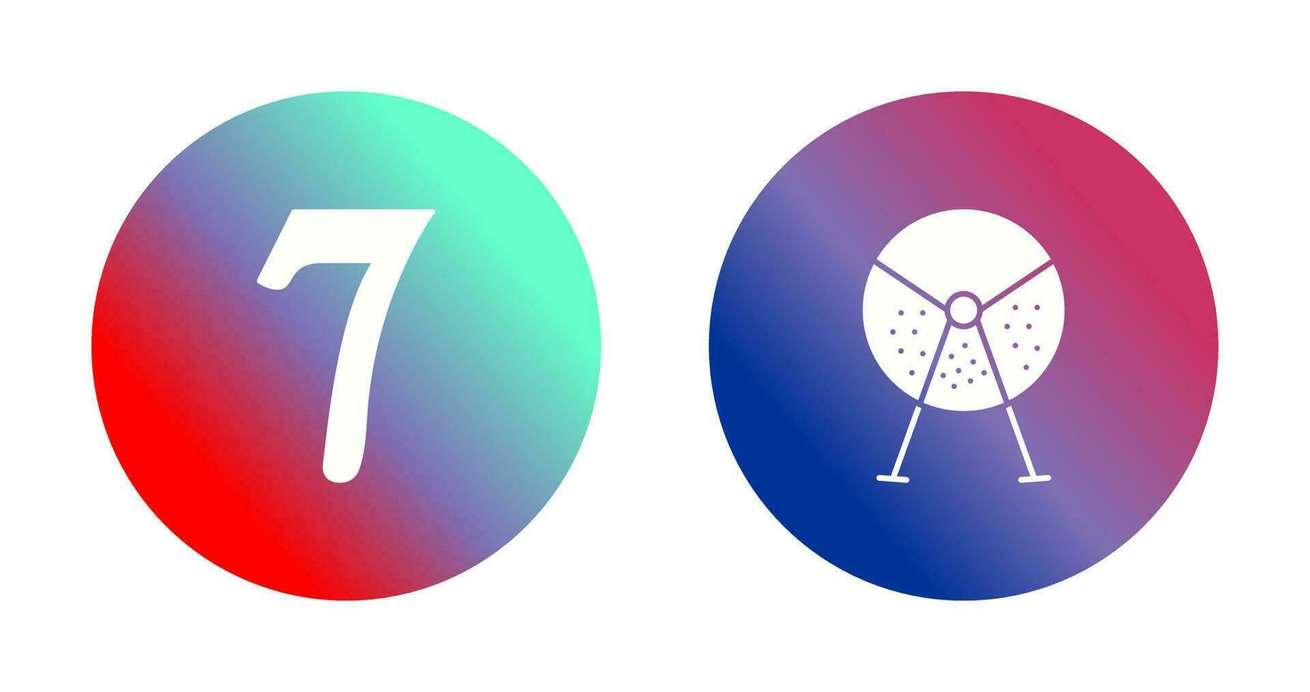 number sevens and lottery machine  Icon vector