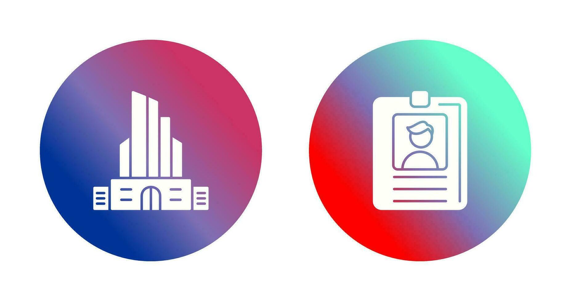 Id Card and Office Building Icon vector