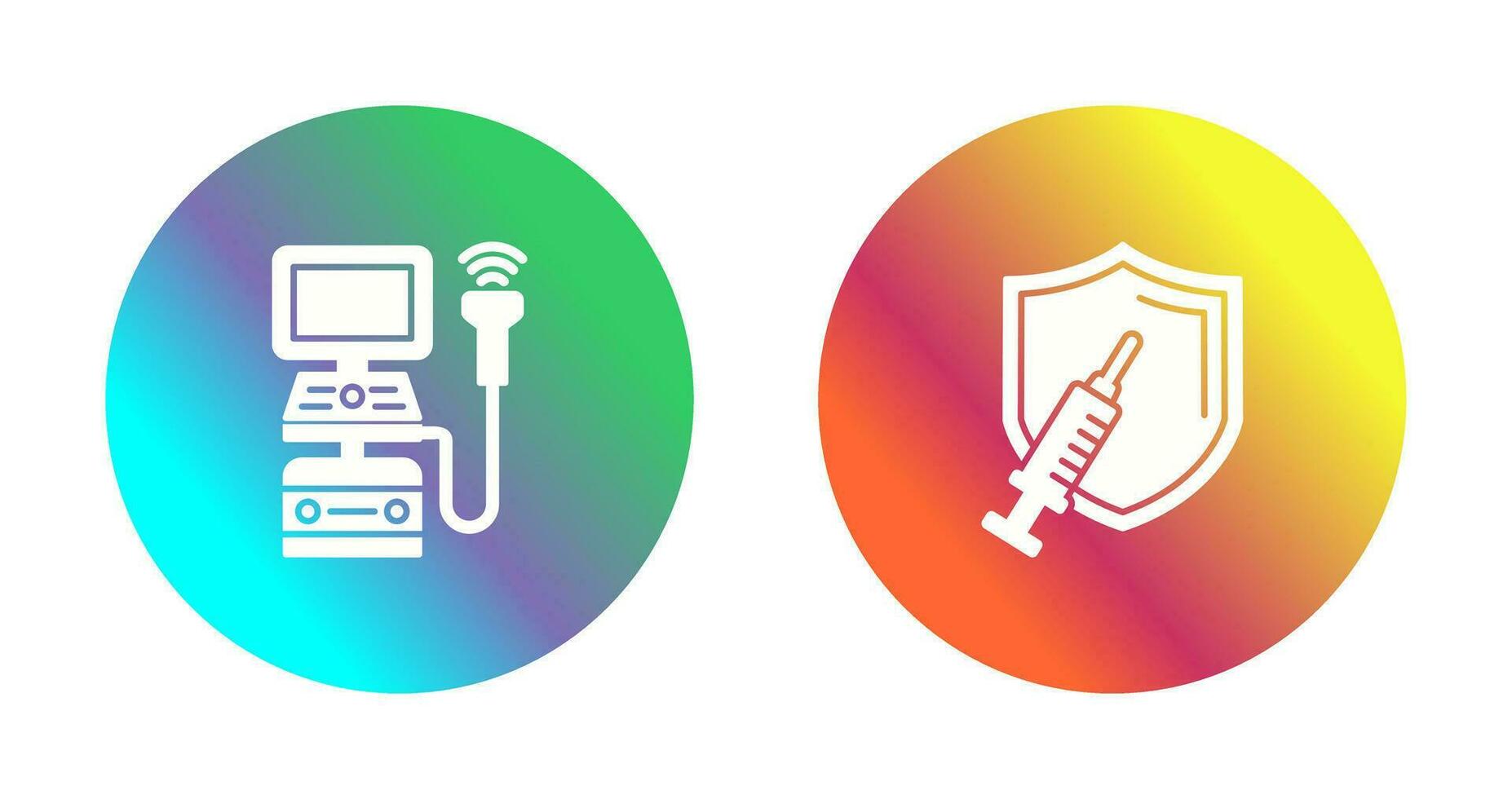 Ultrasound Machine and Vaccination Icon vector