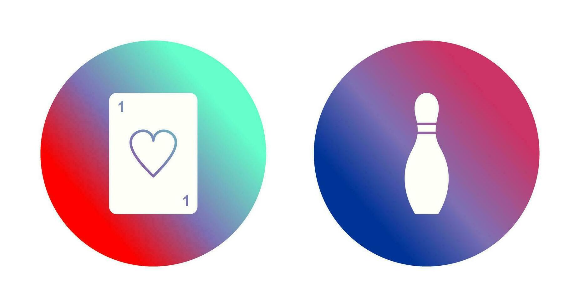 Card and Bowling Pin Icon vector
