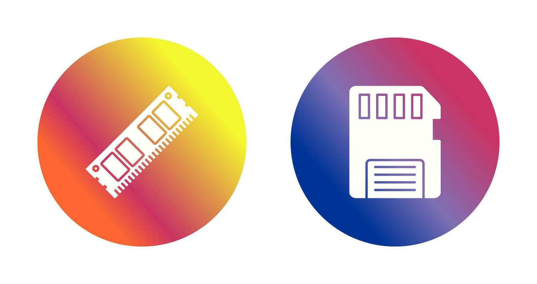 RAM y memoria tarjeta icono vector
