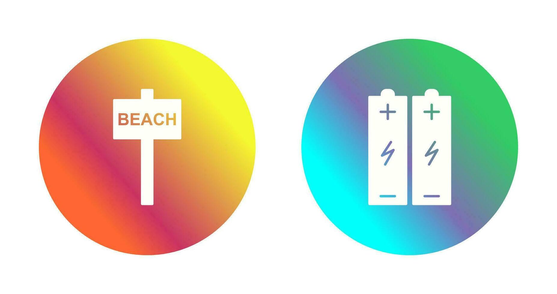 beach sign and batteries  Icon vector