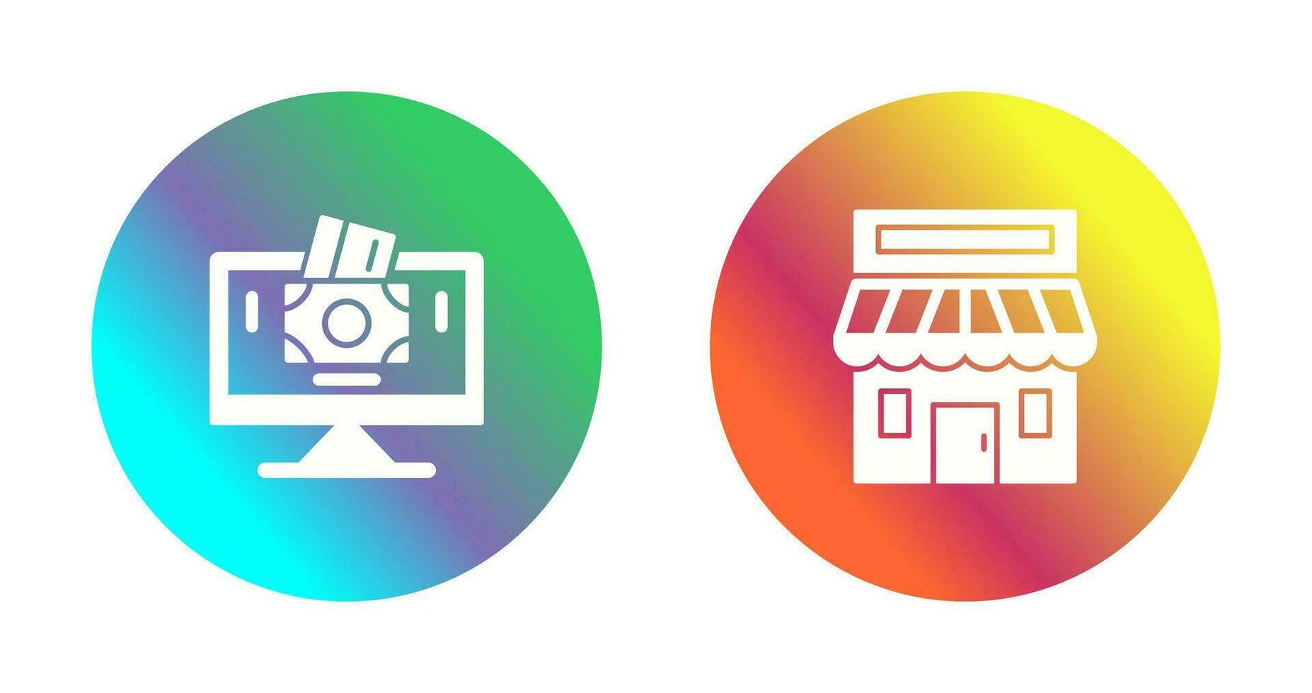 Payment Option and Retail Place Icon vector