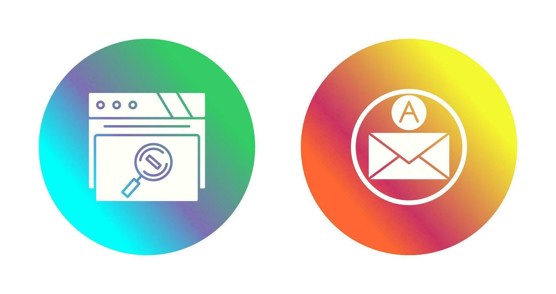 Magnifying Glass and Email Icon vector